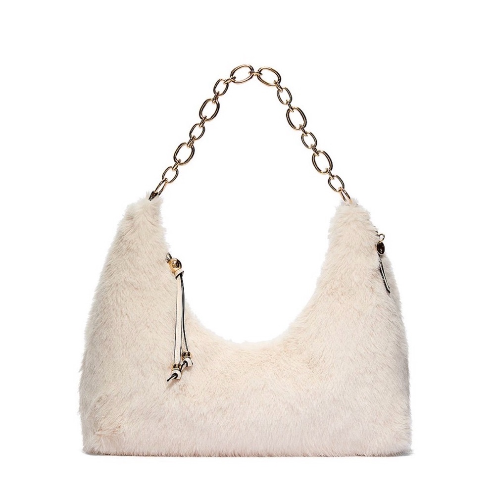 Victoria’s Secret Cream Faux Fur Shoulder Bag